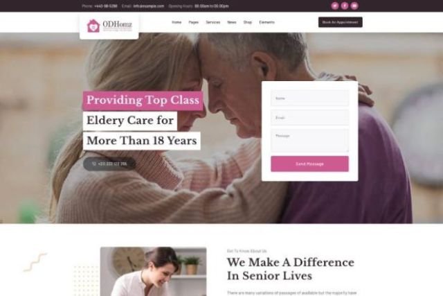 Care Home Campaign Landing Page design